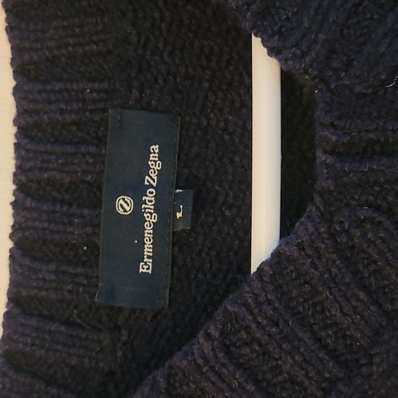 EUC Wool and Cotton Navy Ermenegildo Zenga Sweater - Picture 3 of 12